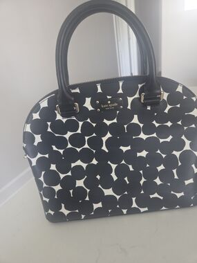 kate spade Black and White Patterned Dome Satchel